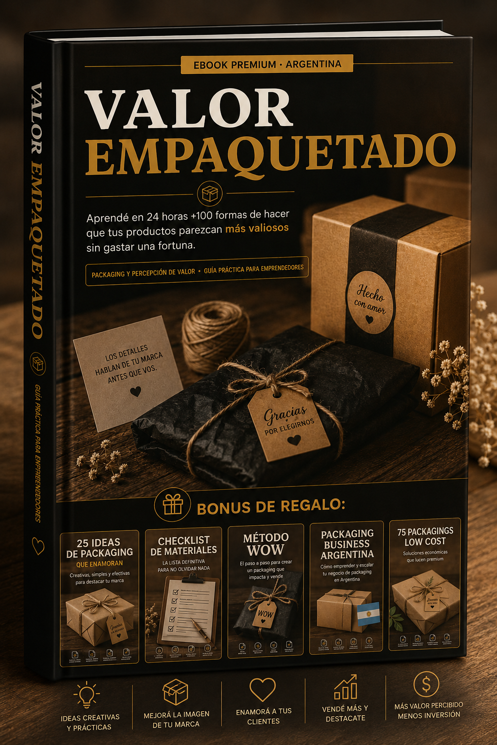 Valor empaquetado +100 formas de hacer que tus productos parezcan mas valiosos  + 5 bonus de regalo